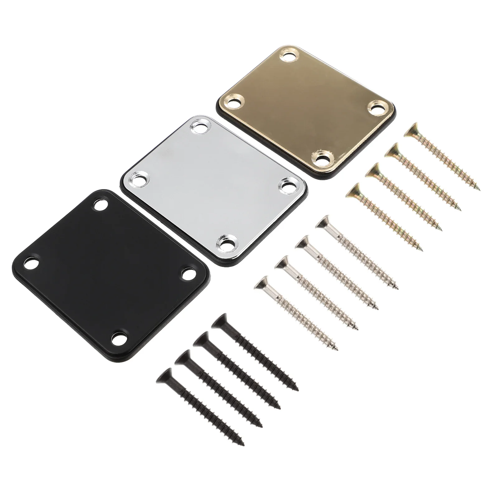 

3Pcs Guitar Neck Plate High-Grade Material Scratch-Resistant for Electric Guitar Replacement Neck Plate Bass Part