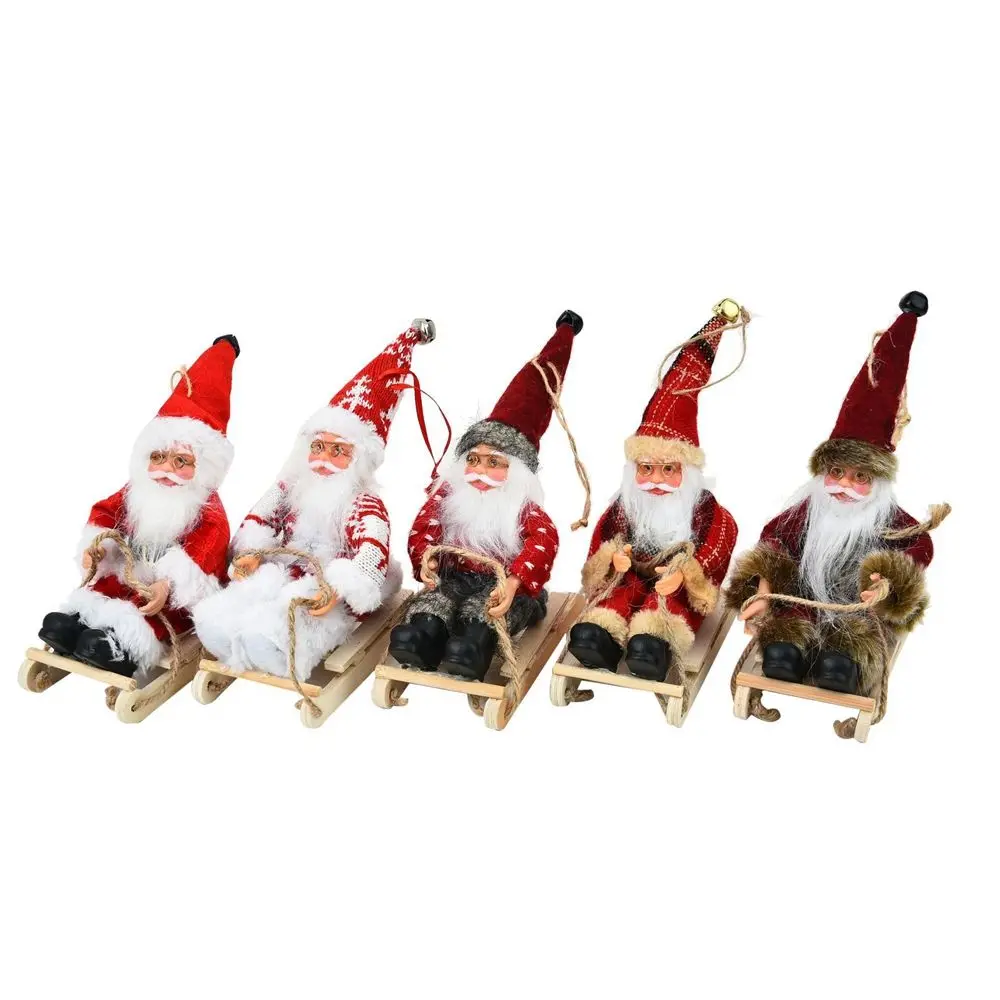 Decoração de mesa para casa n1n, presente para crianças, enfeites de árvore de natal, figura de papai noel, decorações de natal, pingentes pendurados, boneca de papai noel