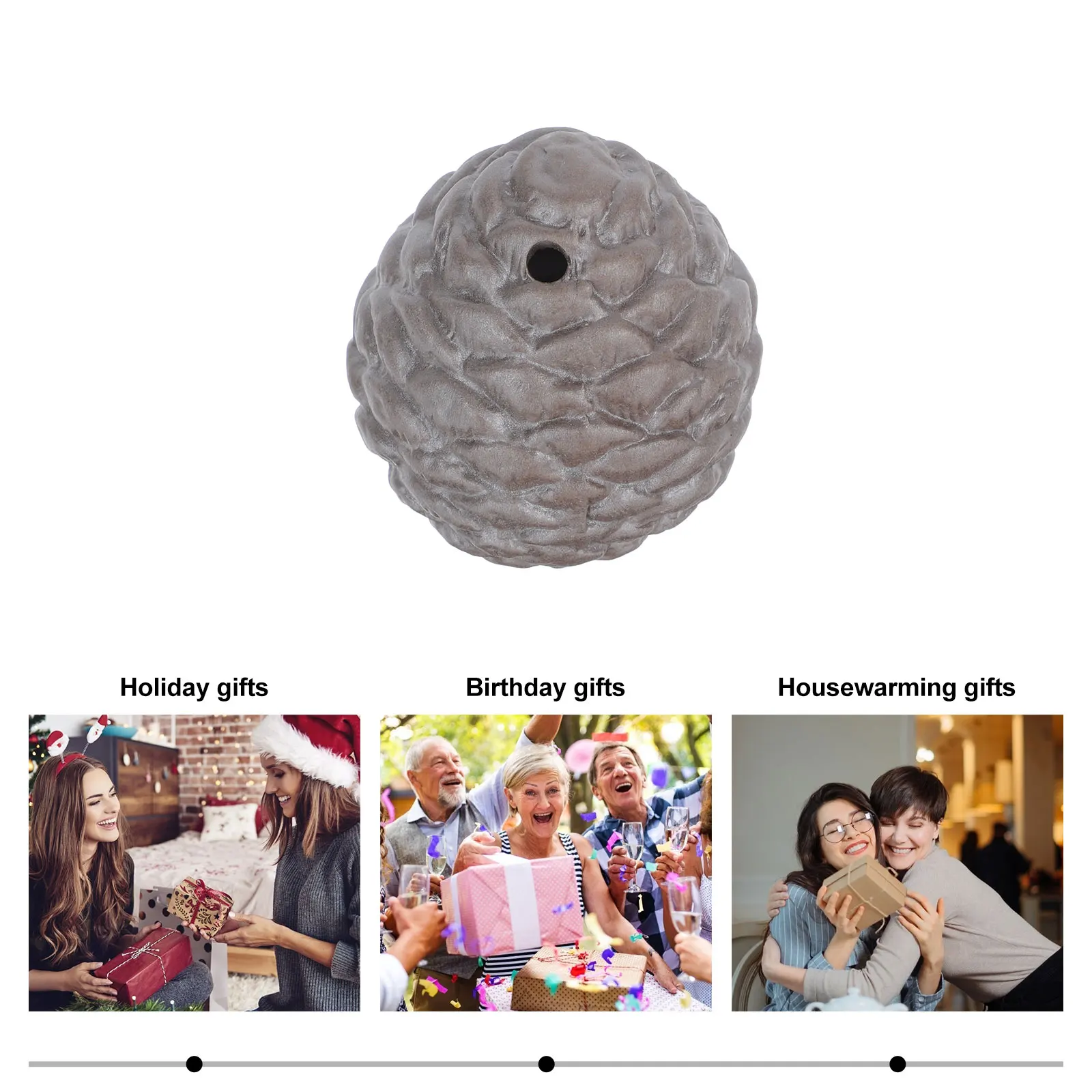 

4Pcs Creative Ceramic Pine Cone Adornment Miniature Home Office Desk Decor Art Craft for Potted Bonsai Landscaping