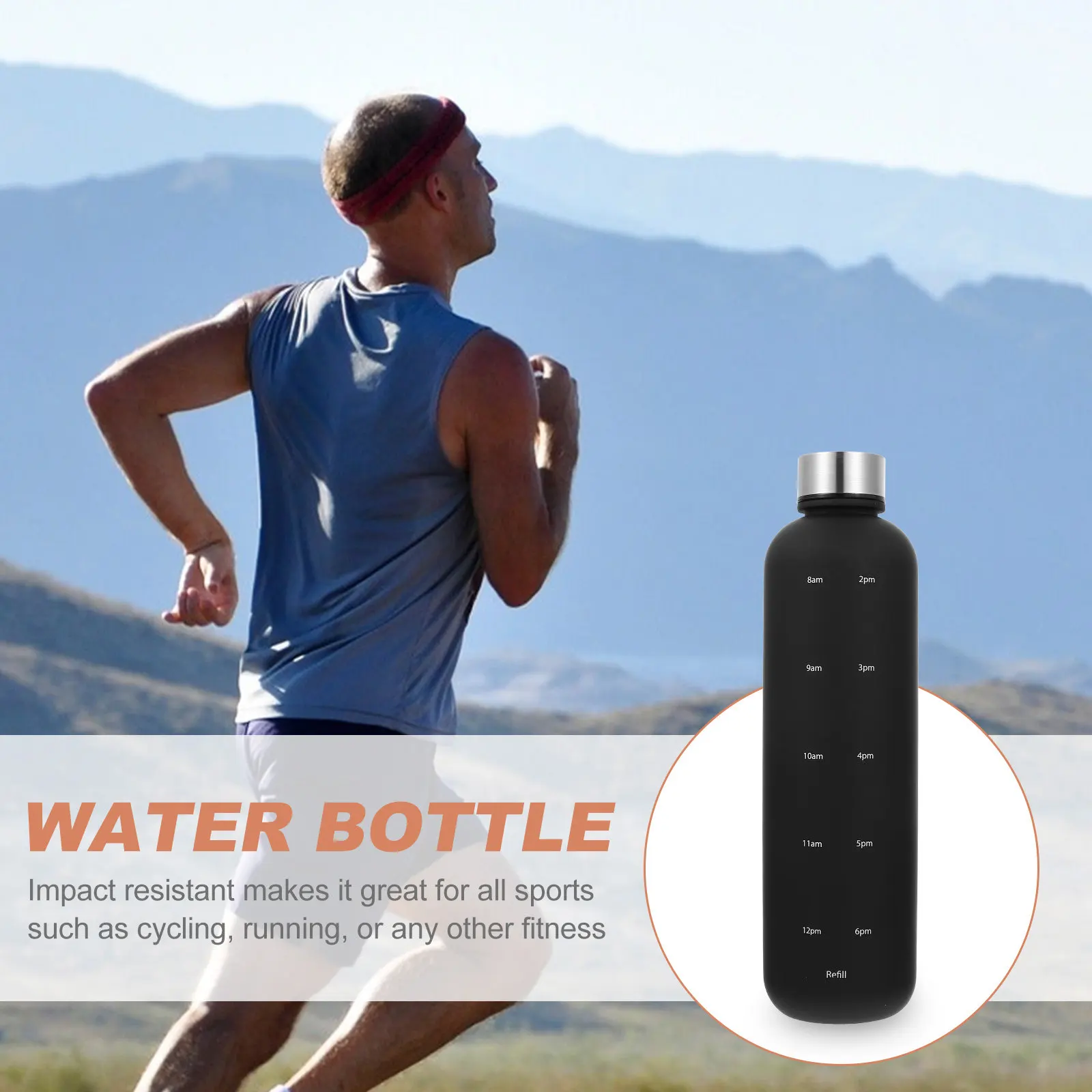Portable Water Bottle Running Wear-resistant Drinks Plastic Sports Post Workout
