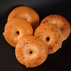 Simulated Bagel Model, Bread Model, High-fidelity Soft Bread, Fake Food Toys, Home Decoration Store Display
