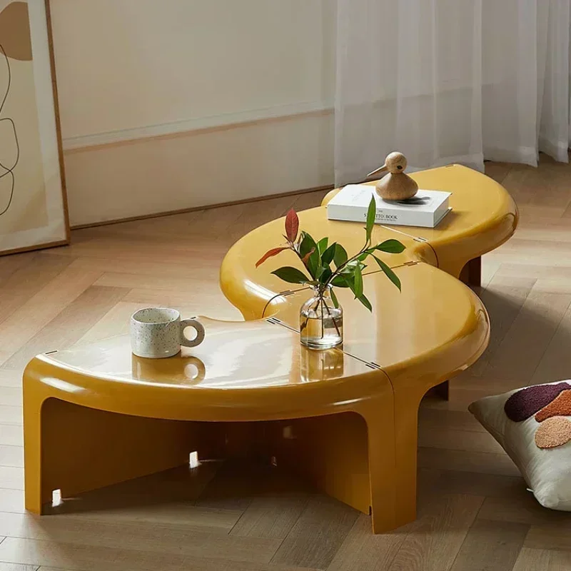 Mesa de centro Circular moderna para sala de estar, diseño creativo, pequeña y elegante mesa de plástico, muebles para el hogar y el dormitorio