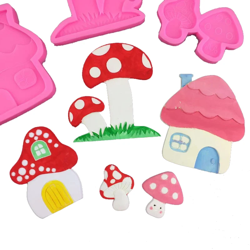 Kitchen Accessories Ware Mushroom Fondant For Baking Pasty Silicone Mold Cake Decorating Polymer Clay Resin Candy Supplies