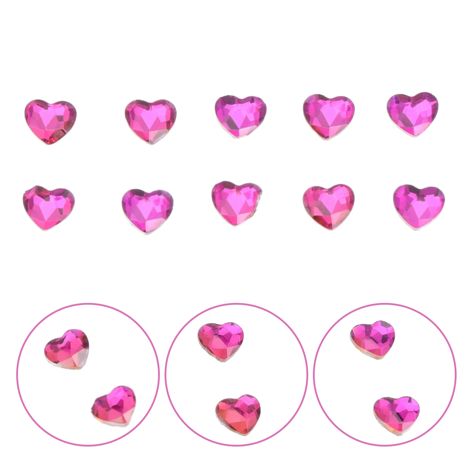 

10 Pcs Teeth Gems Heart-shaped Tooth Decoration Jewelry Valentines Nail Rhinestone Colorful Charms