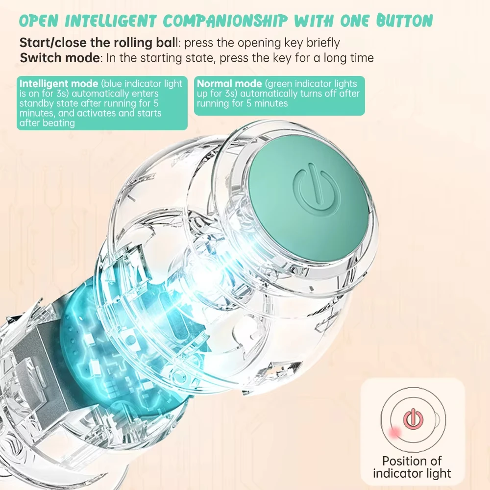 애완동물 인터랙티브 볼 스마트 고양이 개 장난감, 실내 자동 롤링 매직 볼, 고양이 전자 장난감 훈련, 스스로 움직이는 게임