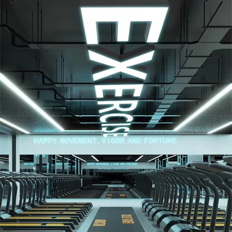 Alphabet Chandelier Office Acrylic Hanging Lamp  Ceiling Letters Led Signage Pendant Light