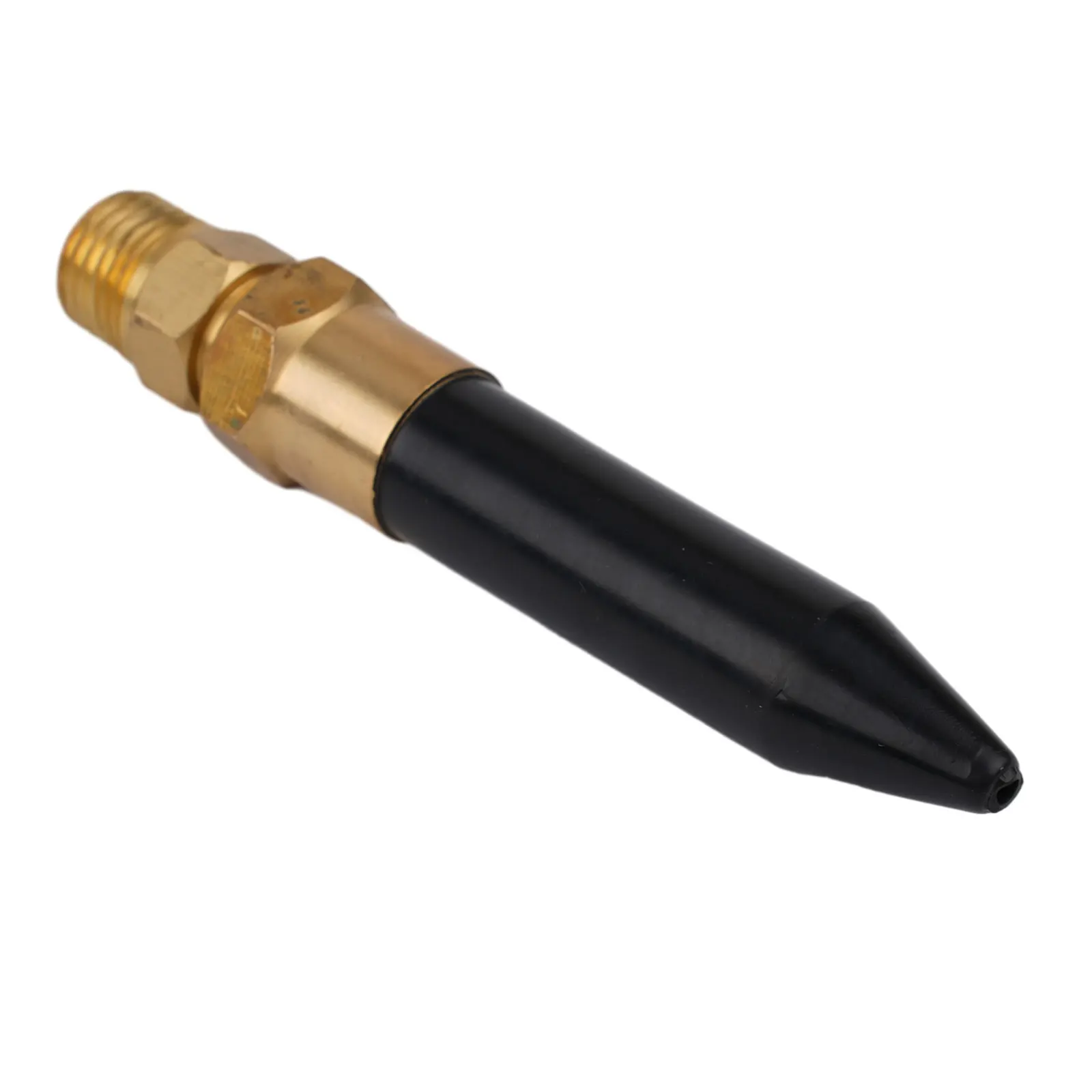 Rubber Tilt Valve Gas Nozzle, Helium Balloon Inflator Parts, Brass Material, 4 3 inches Length, Black and Gold Color