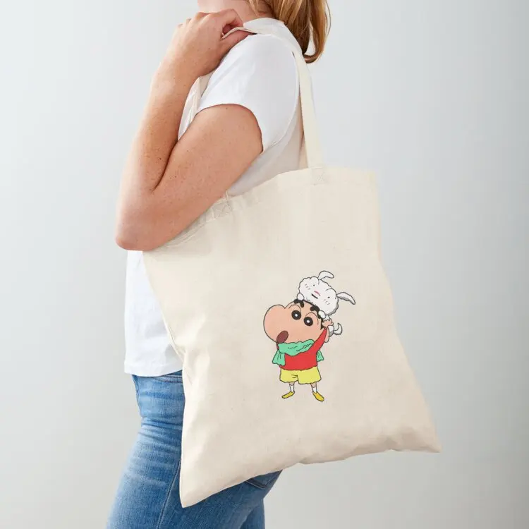 

shinchan with shiro v2 Tote Bag shoping bag Shopper handbag custom bags