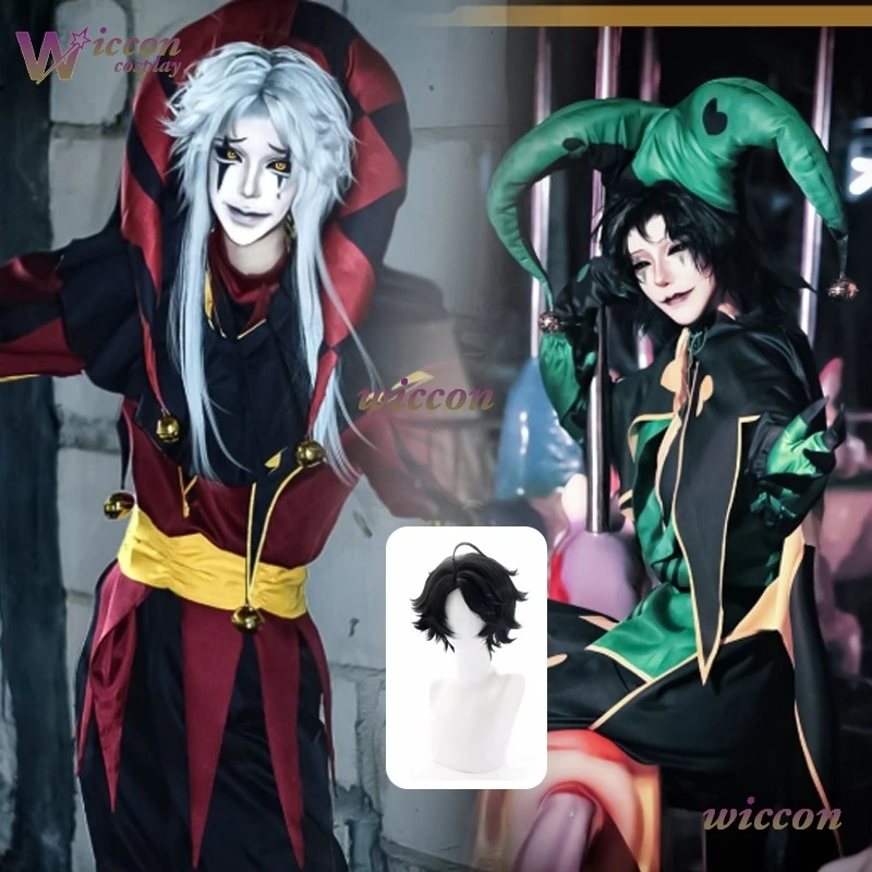 

CosrR The Freak Circus Pierrot Clown Full Set Cosplay Costume Harlequinnn Cosplay Adult Women Men Halloween Roleplay Clothes