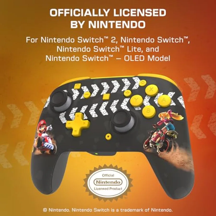 Rematch Wireless Controller: Mario Kart World - Officially Licensed for Nintendo Switch 2 Nintendo Switch TMR Thumbsticks Custo
