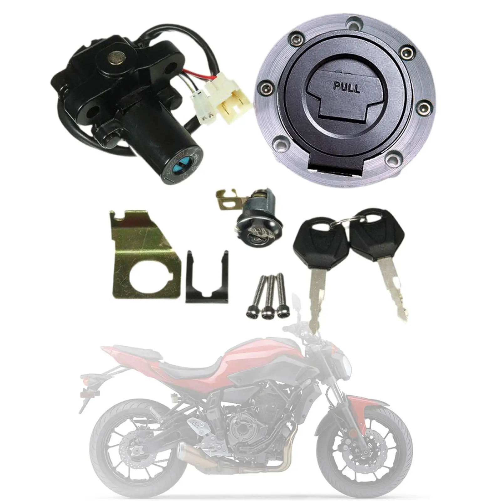 

Ignition Switch Lock Key Fuel Cap Set Accessories Easy to Install Spare Parts Portable Practical Replacement High Performance