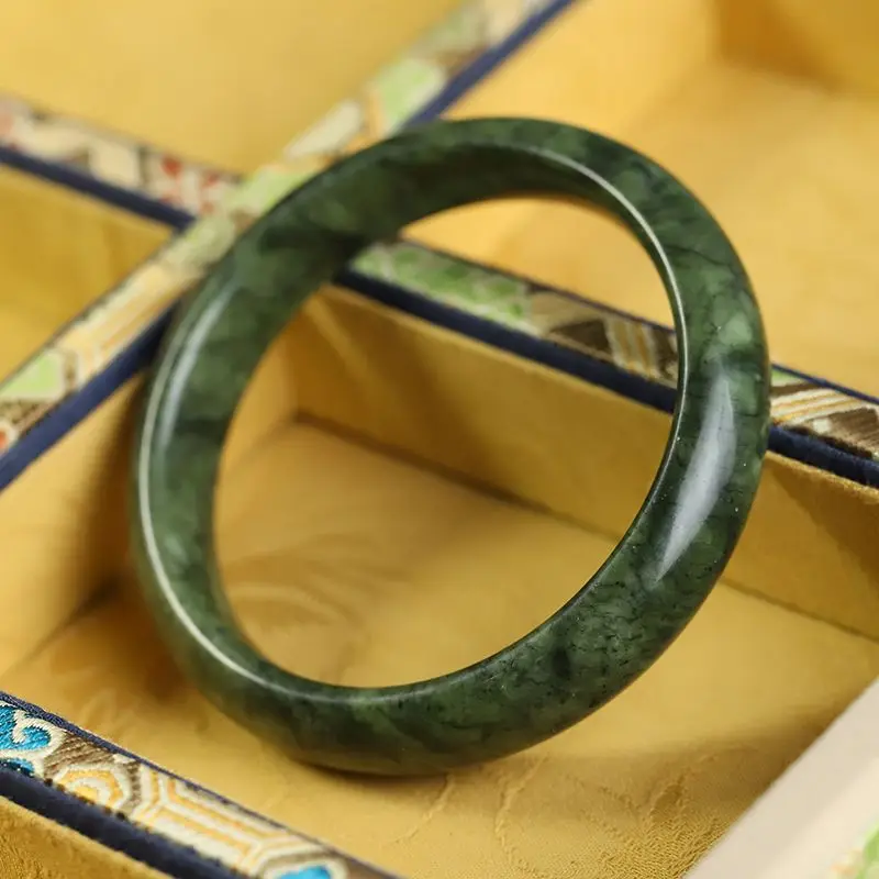 

Natural Dark Green Medicinal King Stone Bracelet Women's Fashion Versatile Ethnic Style Retro
