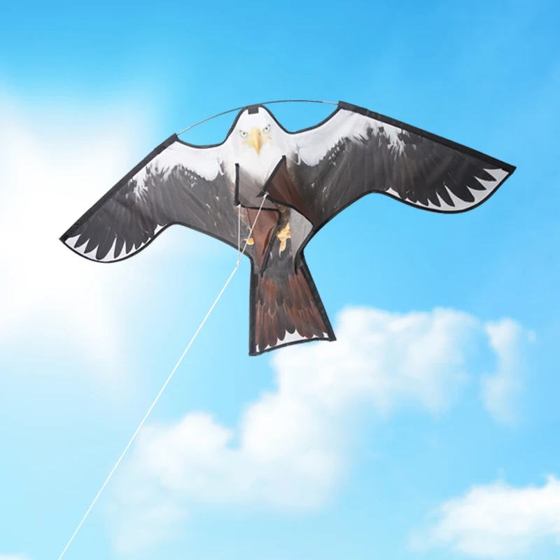 1.2m Simulated Bird Repellent Eagle - White Head + 2m Threaded Kite, Scary Bird Simulated Eagle for Farmland and Orchard