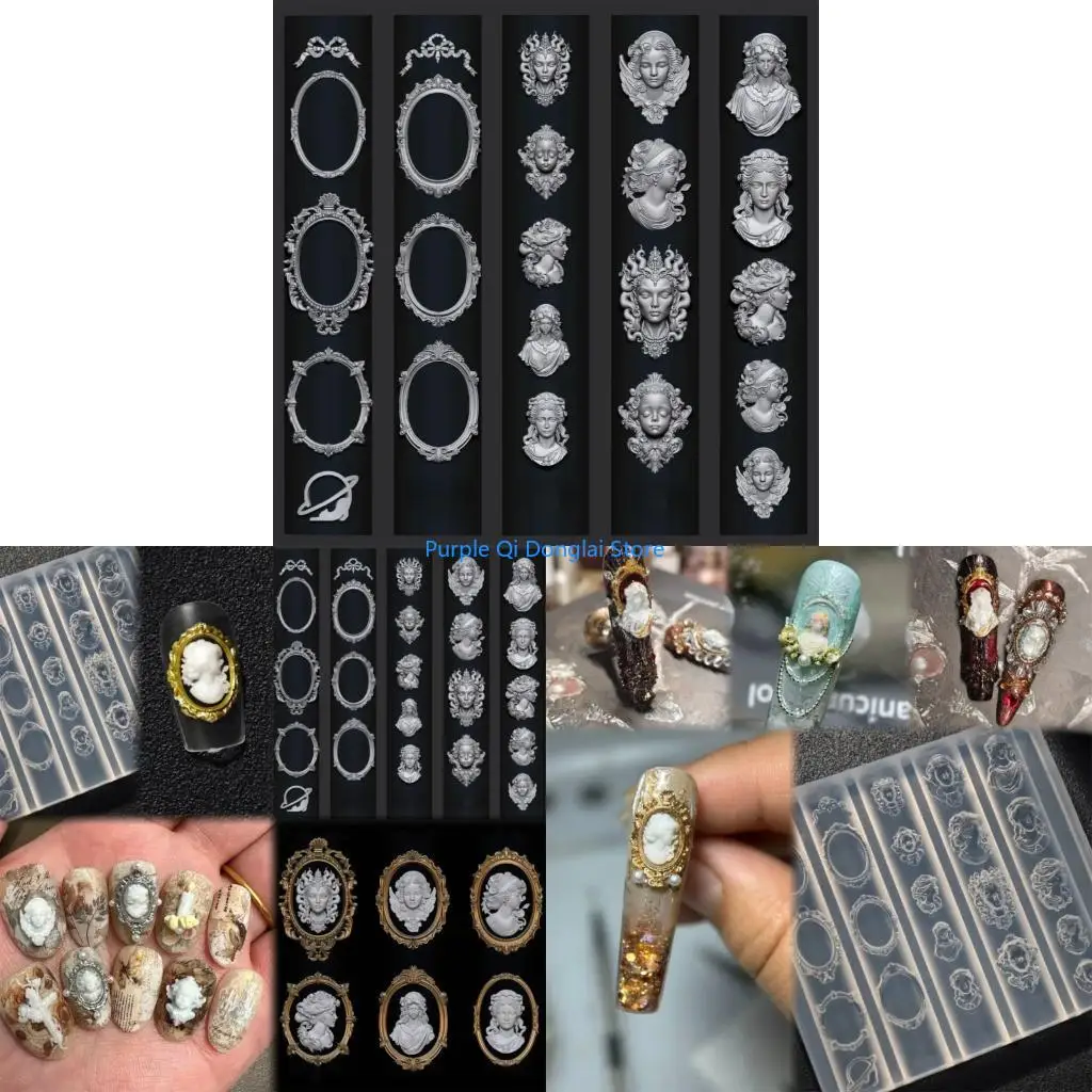 L21E Medusa Pattern Silicone Mold For Nail Art And Handmade Craft Decorations