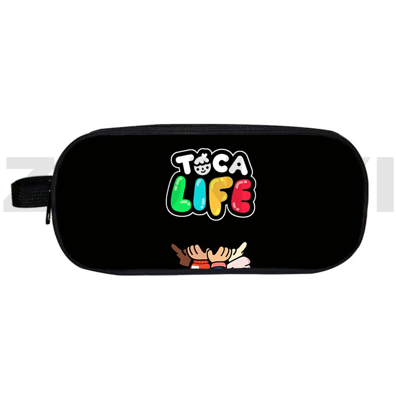 Toca Boca Life World Cosmetic Cases Kawaii Anime Toca Boca Pencil Case Makeup Box Organizer Bag School Supplies Pouch Kids