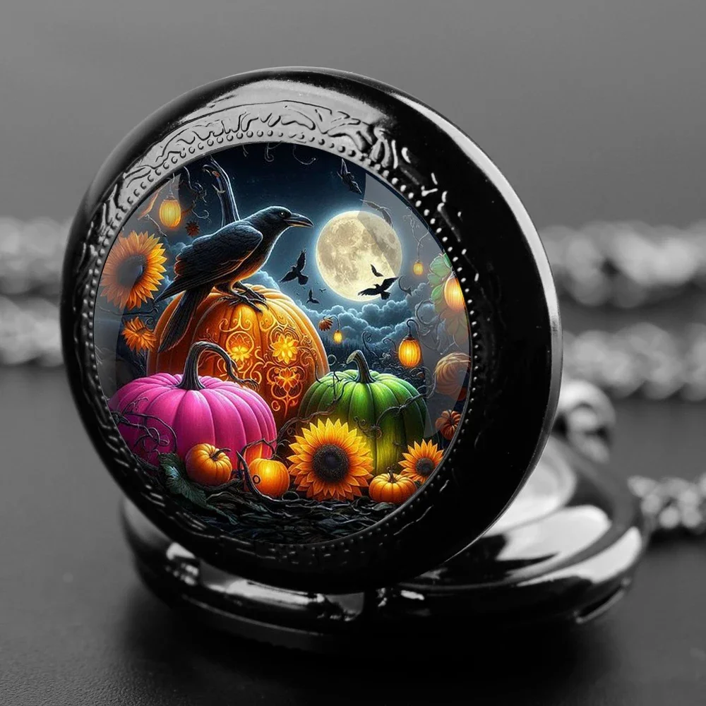 Montre de Poche à Quartz en Verre avec Chiffre Arabe Durable, Cadeaux d'Halloween pour Enfants