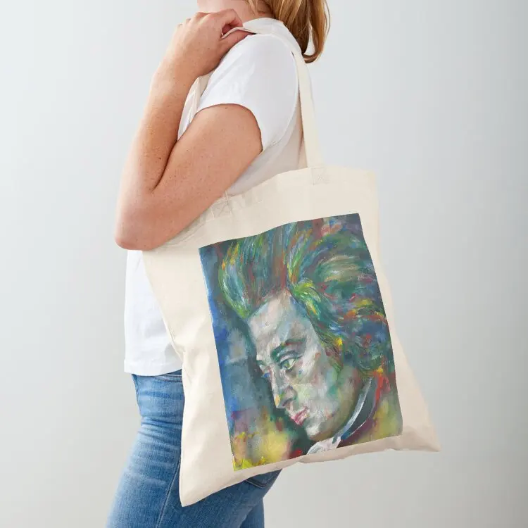 

WOLFGANG AMADEUS MOZART watercolor portrait.3 Tote Bag tote bag screen women bag large size bags luxury women