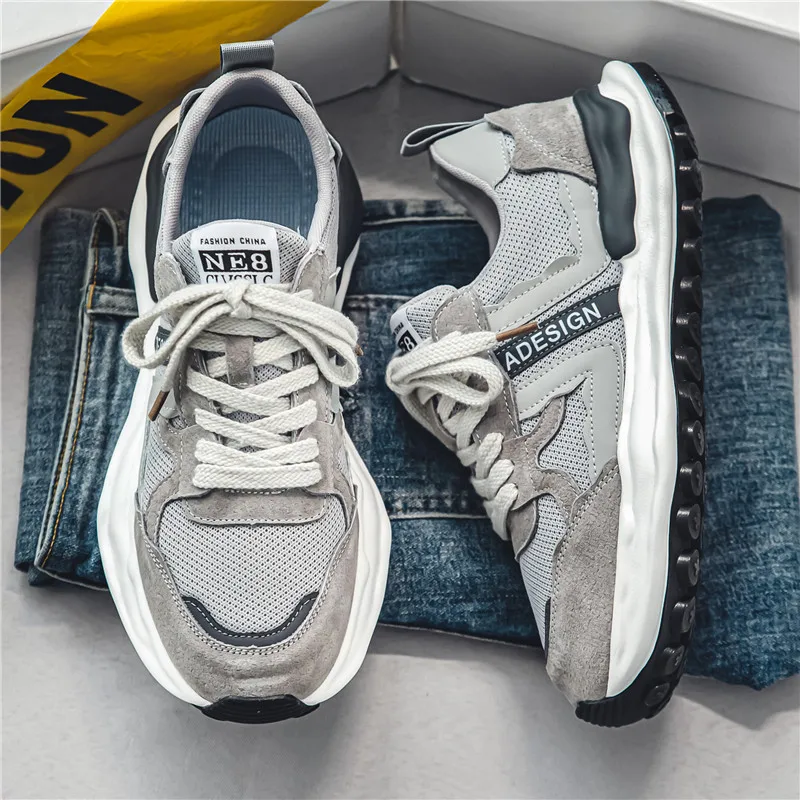 

Fashion Designer Men Shoes Dissolve Thick Shoes Casual Sneakers Men Platform Trend Chunky Sneakers Walking Shoes
