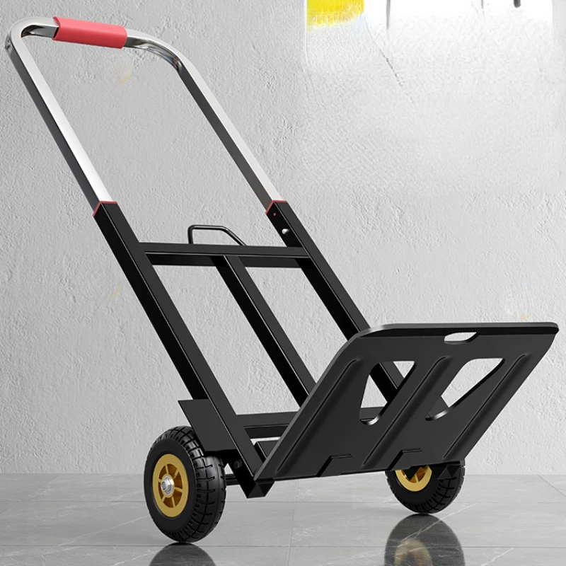 

household grocery carts, portable trailers, folding small carts, and drivers pulling carts.