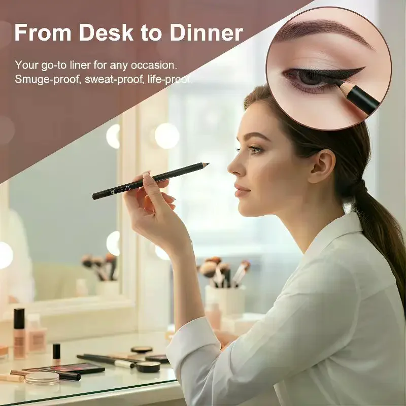 1/12pcs High Pigmented Eyeliner Pencil Hard Refill Black Brown Eyeliner Eyebrow Pencil Long-Lasting Cosmetic view 2