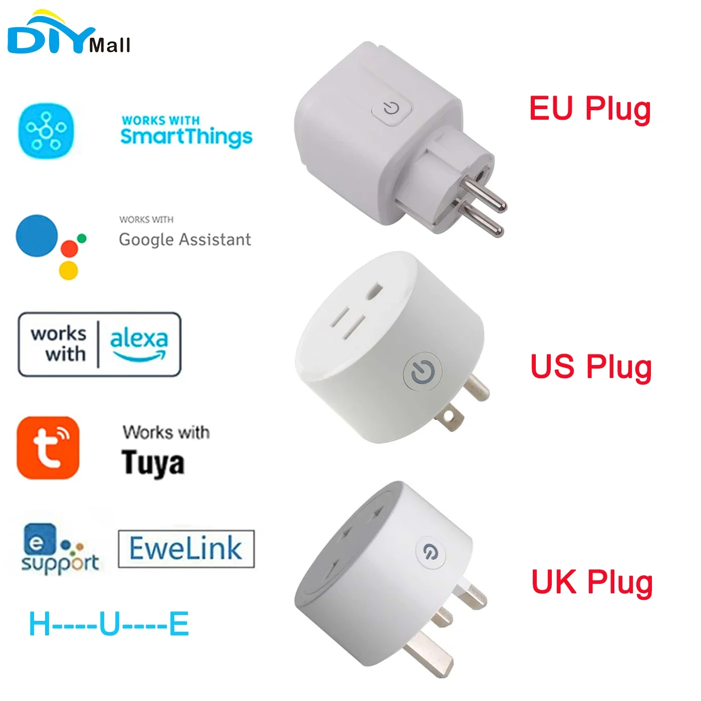 Zigbee Smart Plug Outlet Socket Switch Compatible with Amazon Alexa Echo Dot Hub Works with eWelink Google Home Tuya Zigbee 3.0