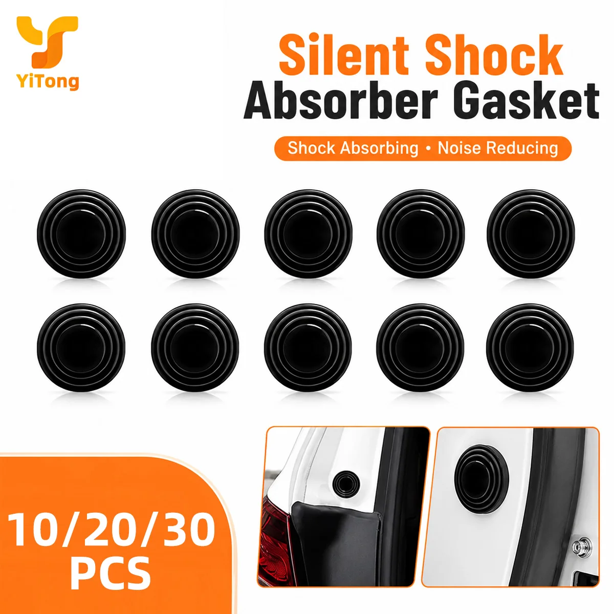 Yitong 10/20/30PCS Universal Car Door Anti-Collision Pads Shock Absorbing Sound Insulation Buffer Stickers Noise Reduction