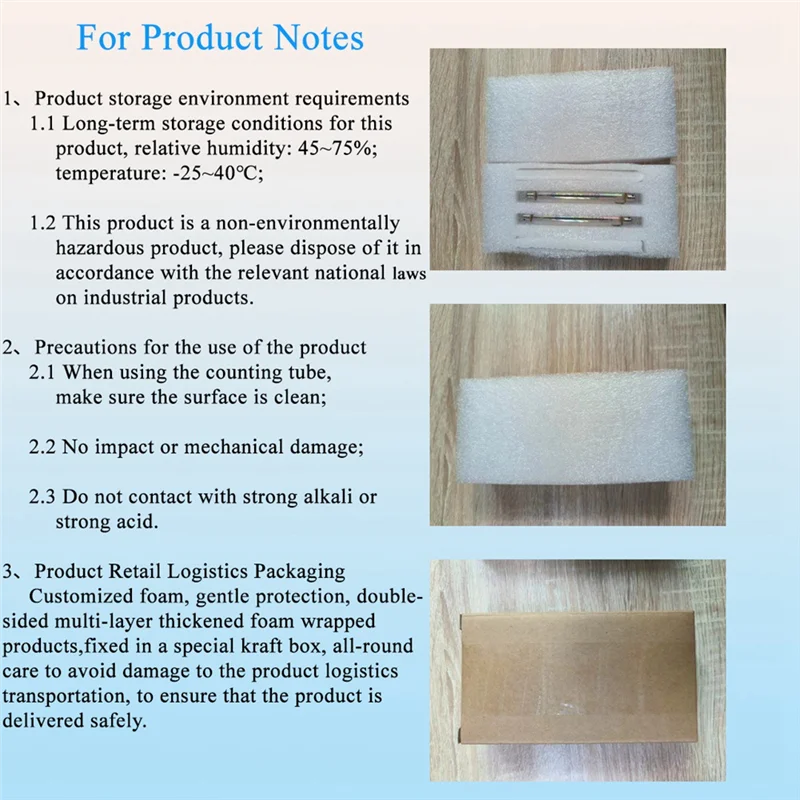 J321 Geiger Muller Tube Counter Hard Beta GM Detectors The Tube للإشعاع النووي