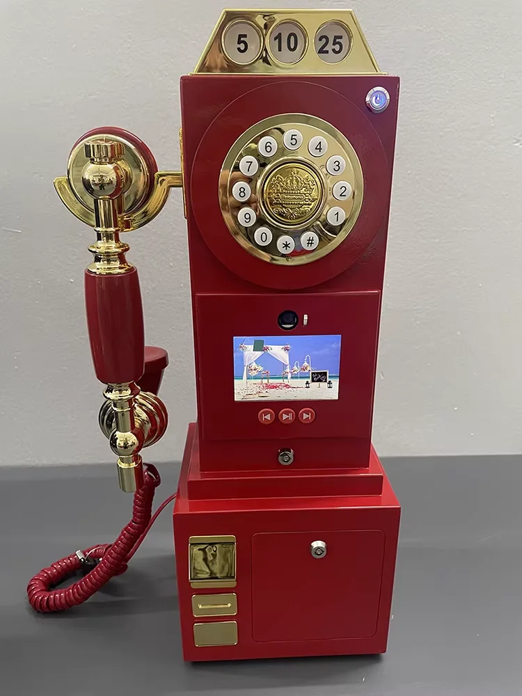 Vintage video guestbook wedding festive classical greeting message telephone view 3