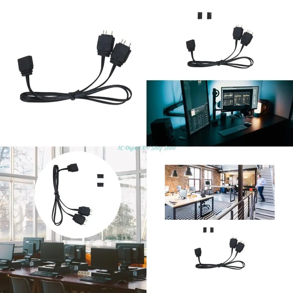 E74D Motherboard RGBs SYNC Splitter, 5V 3Pin ARGB SYNC HUB Transfer Extension Cable For M/B GIGABYTE