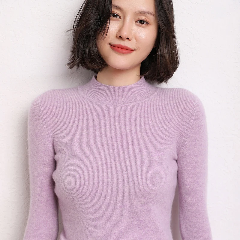 Women High Elastic Pullover 100% Cashmere Sweater Winter New Turtleneck Sweater Female Warm Soft Basic Jumper Solid Slim Tops