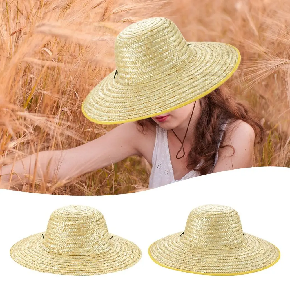 Breathable Straw Hat New Sun Protection Width Brim Beach Hats Adjustable Bucket Hat Women Men