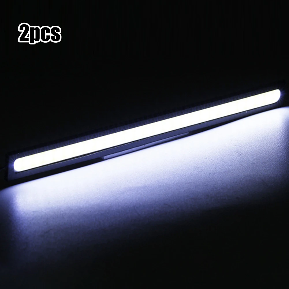 2pcs 17cm COB DRL LED 12V 6000K Waterproof Daytime Running Light Auto Strip Light Car COB Fog Lamp Car Styling Led DRL Lamp