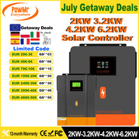 6.2KW/4.2KW/3.2KW/2KW/2KW Hybrid Solar Inverters 48V 24V 12V 220VAC Photovoltaic Pure Sine Wave MPPT 120A 80A Solar Controller