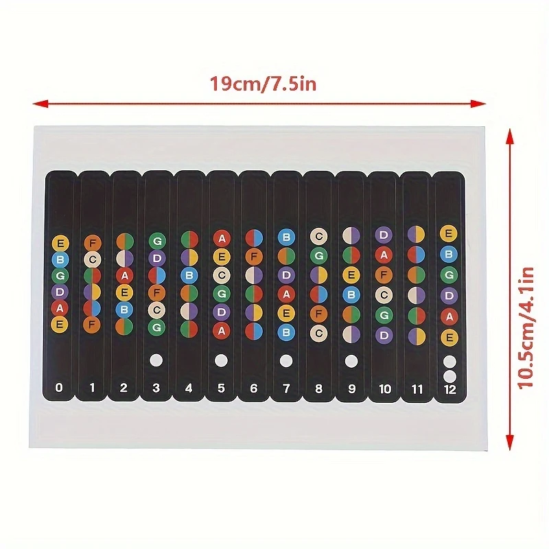 Hot Sale Portable Guitar Fretboard Note Sticker Musical Scale Fingerboard Beginner Guitar Scales Stickers Guitar Chord Stickers