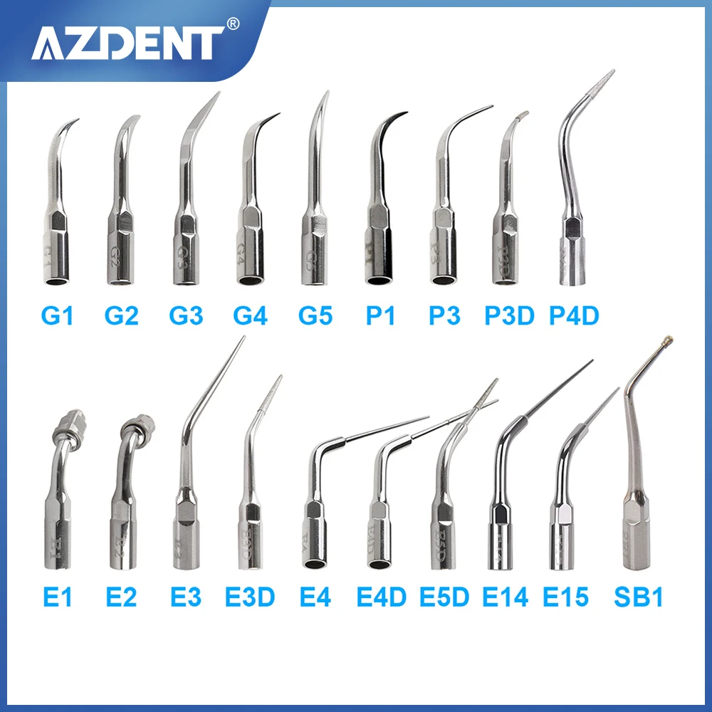 AZDENT Dental Ultrasonic Scaler Tip Scaling Periodontics Endodontics Tips G P E Fit for EMS and WOODPECKER Scaler Handpiece