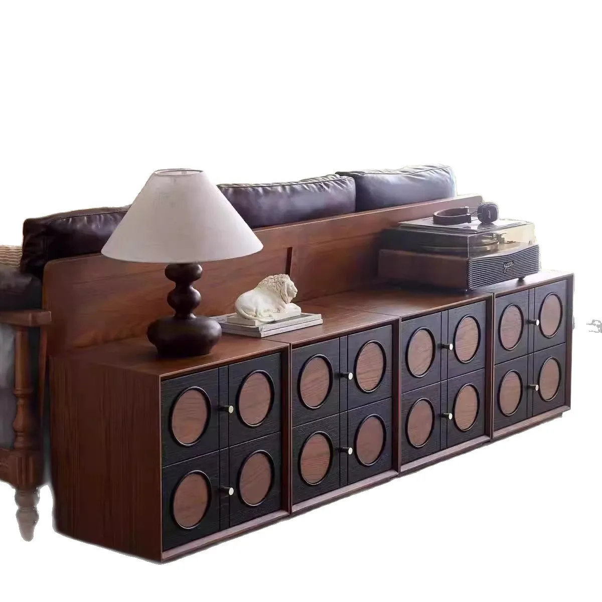 

medieval style bucket cabinet, solid wood household dining side cabinet, sofa living room storage