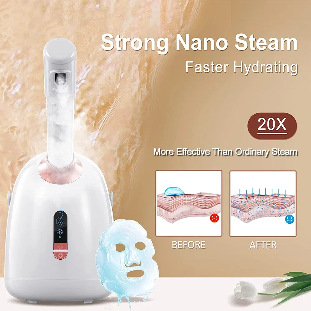 SPA Face Steamer Hot Cold Steam Face Machine Cleanser Moisturizing Nano Mist Sprayer Facial Anti-aging Wrinkle Sauna Humidifier