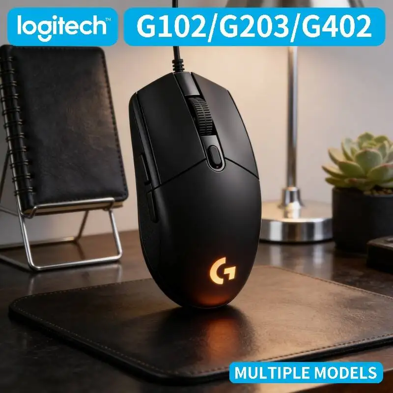 

Logitech G102 G203 G402 Wired Gaming Mouse Comfortable Hand Feeling Quick Button Response Stable Signal for Pro Gaming