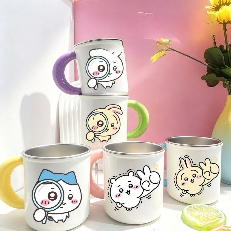 Anime Cartoon Kawaii Chiikawa New Stainless Steel Tooth Glass Mould Proof and Antibacterial Fall Resistance Convenient Practical