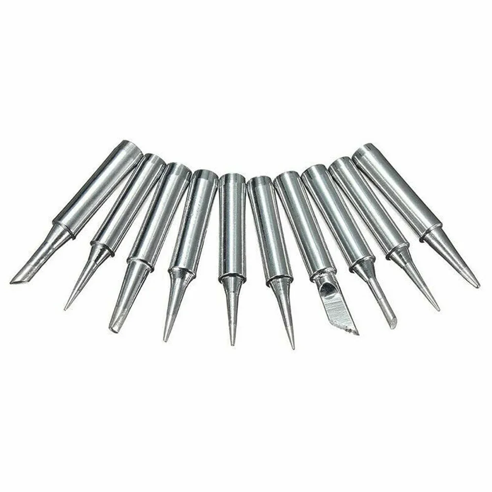 

High Quality Practical Soldering Iron Tip 900M-T Silver 10pcs 200°～480° 852D 900M For Quick For Rework Station Metal