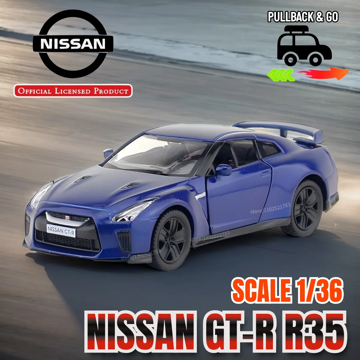 1:36 Car Model NISSAN GT-R R35 Scale Metal Diecast Replica Home Office Miniature Art Vehicle Hobby Decoration Kid Boy Toy