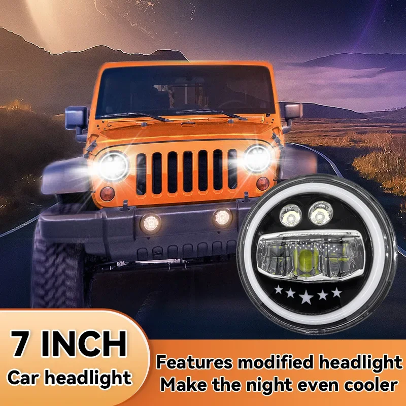 Super Waterproof Pentagram Far and Near Light Headlights Car Off-road Vehicle Headlights