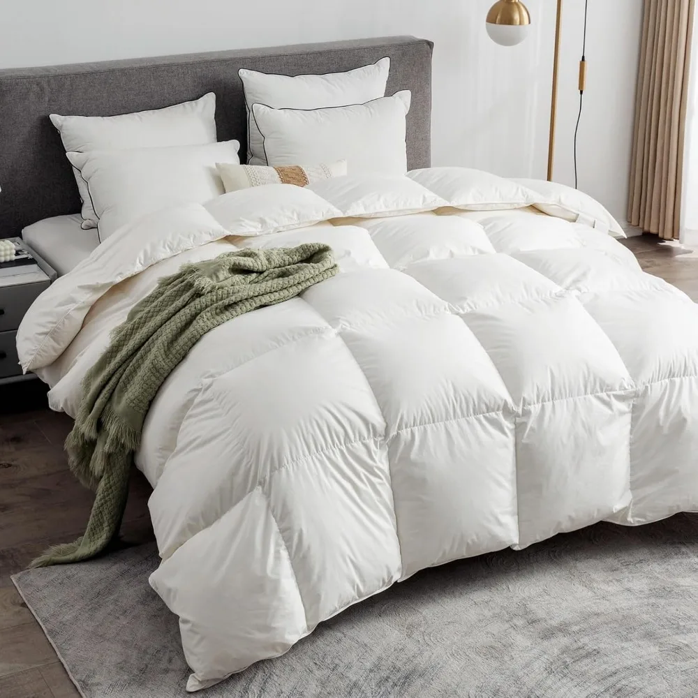 

Одеяло с перьями и пухом, органическая вставка для пододеяльника, ракушка из 100% хлопка, перья и пуховый наполнитель с этитическим питанием, всесезонная теплая одеяло