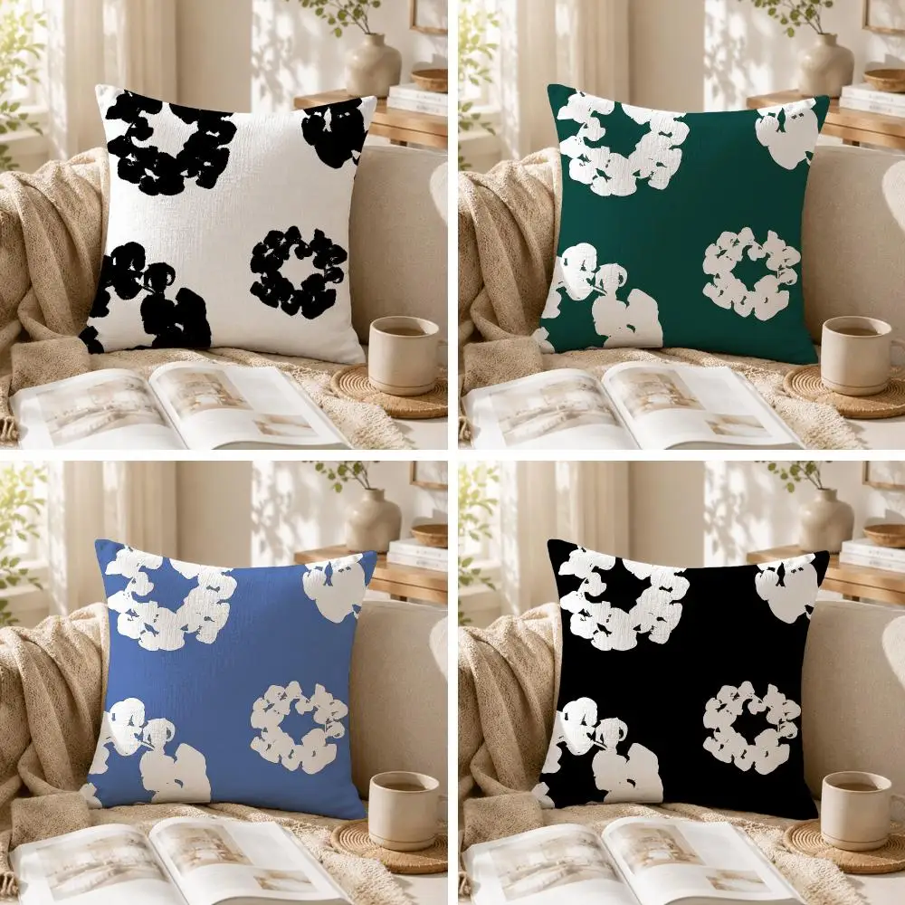 Cool D-Denim Fashion T-Tears Cushion Cover Natural Linen Organic Fabric Double-Sided Printing Sofa Home Decor Gift Pillow Case