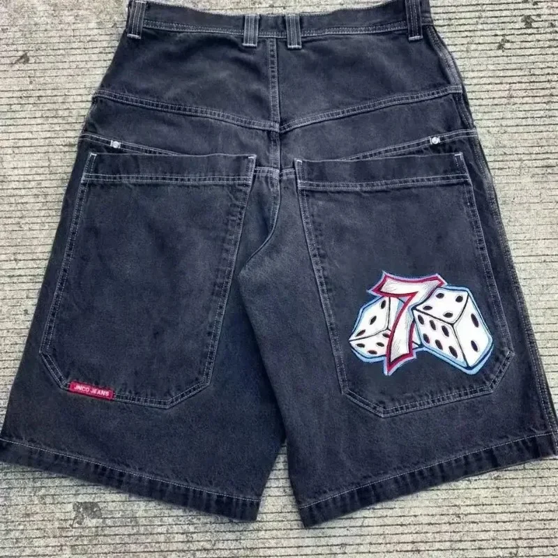 Harajuku Y2K Short Jeans para homens e mulheres, Hip Hop, padrão vintage, gótico, calções de basquete, roupas de streetwear, verão, novo