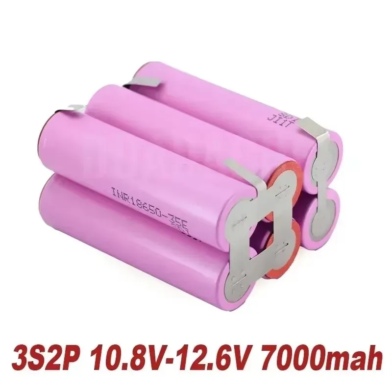 18650 35e 3500mah7000mah 3s 4S 5S 6S 8S 7.4v 12.6v 14.8v 18v 25.2v 29.6v chave de fenda bateria de soldagem personalizável