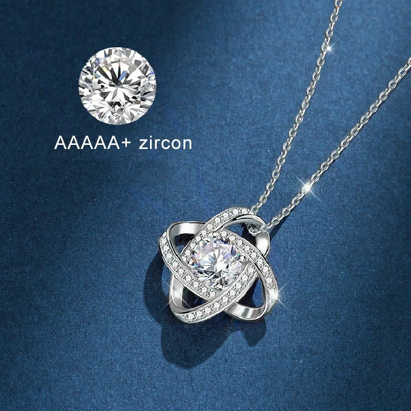 925 Silver Necklace for Women,5A Zircon,Customized Card,Best gift for Wife,Daughter and Mom on Birthday,Wedding,Valentine's Day