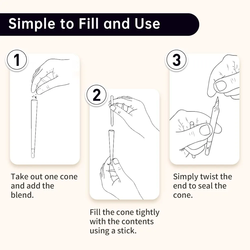 Pre Rolled Cones 1 1/4 Size 1000 Pack | Natural Brown | Bulk Pre-Rolled Cones with "Crown" Filter Tip