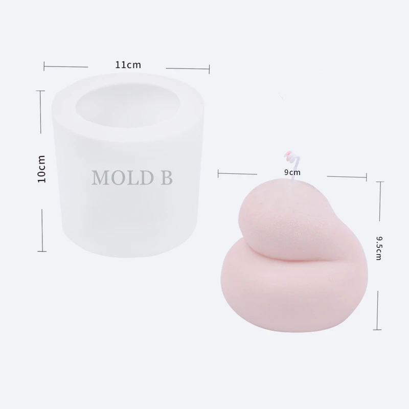 Unique Shaped Stacked Bendy Twist Round Abstract Soy Wax Mold for Making Aesthetic Goober Scented Candles Soap Silicone Mould