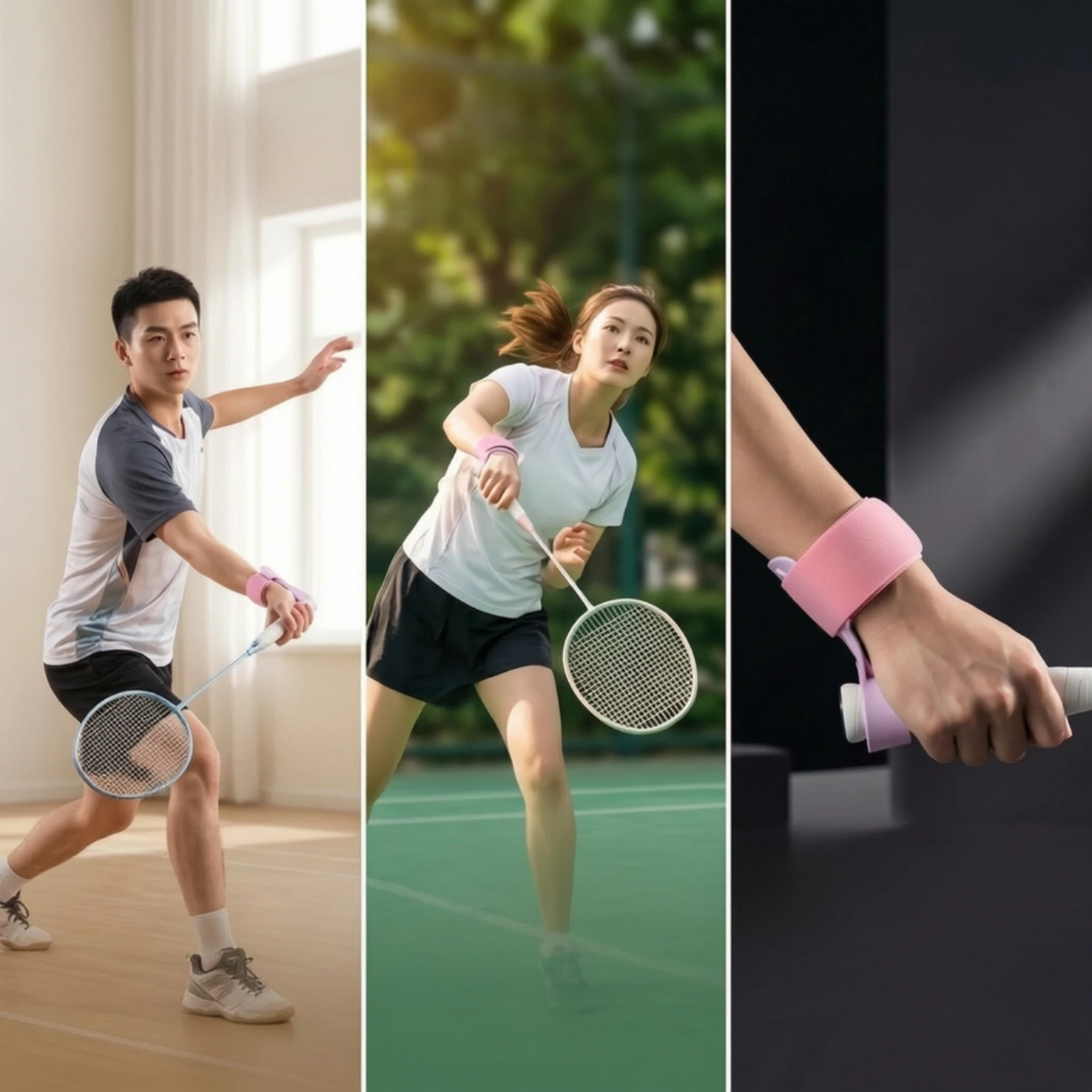 Badminton Wrist Corrector Breathable Badminton Grip Coach Wrist Strap with Support Strip Right-Hand Supportive for Beginners view 5